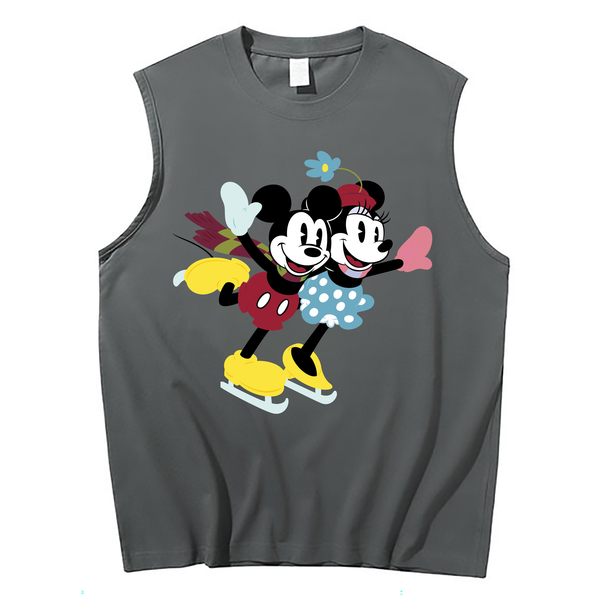 ミッキーマウス Mickey Mouse コットン100％タンクトップ（フロントプリント）
